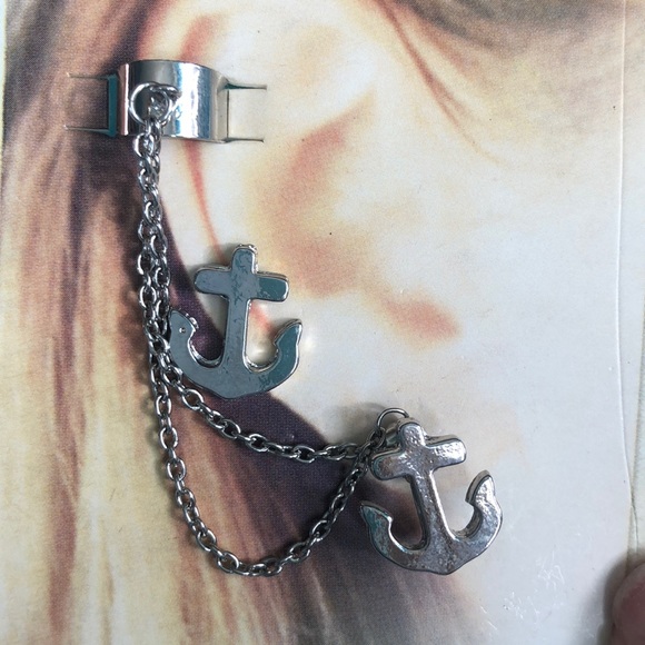 Anchor Earring Set. As cuff and other stud! - Picture 2 of 3